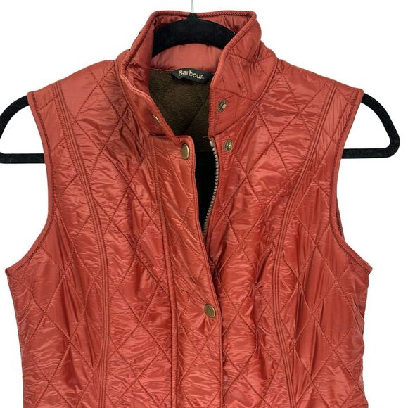 BARBOUR Wray Gilet Quilted Vest in Deep Claret Red Zip Snap Overlay Women's 4 - Picture 3 of 12